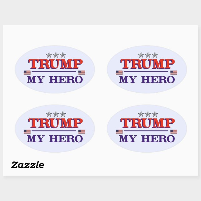 Sticker ovale TRUMP Hero (Feuille)