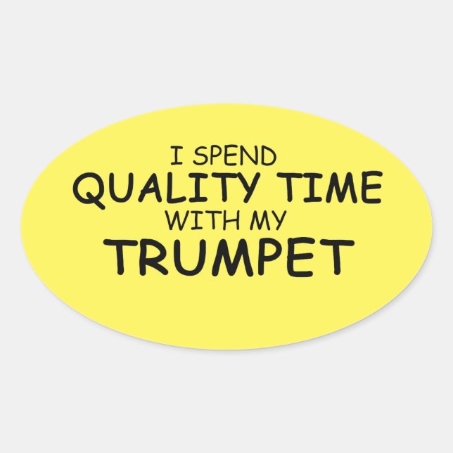 Sticker ovale Trumpet Time de qualité (Devant)