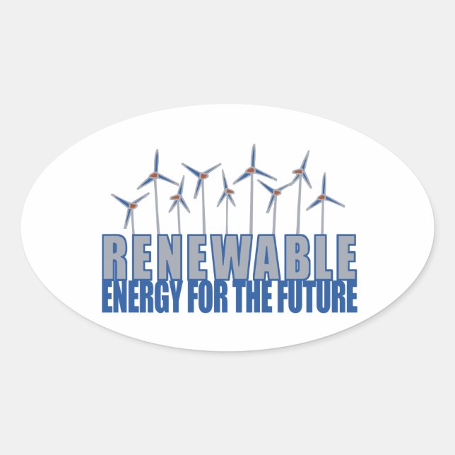 Sticker Ovale Turbines éoliennes (Devant)