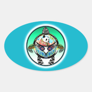 Sticker Ovale Turtle Panda