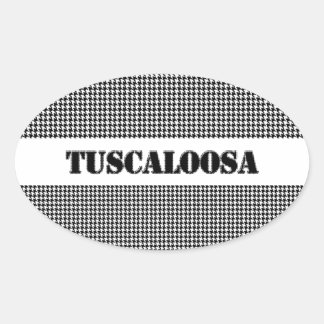 Sticker Ovale Tuscaloosa avec Houndstooth (Par MG Dezigns)