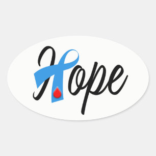 Sticker Ovale Type 1 Diabète Blue Ribbon Sensibilisation HOPE