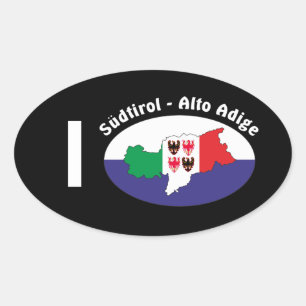 Sticker Ovale Tyrol du Sud - Alto Adige - Italie - Italia Kleber