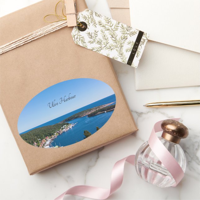 Sticker Ovale Ulvo Harbour, Hoga-Kusten, Suède (Cadeaux)