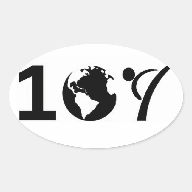 Sticker Ovale Un monde karaté (Devant)