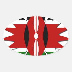 Sticker Ovale Un Motif kenyan dynamique : un art 18 étoiles