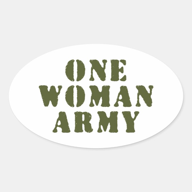 STICKER OVALE UNE ARMÉE FEMME (Devant)