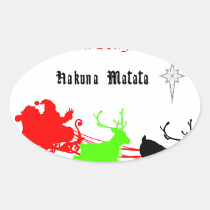 Sticker Ovale Une nuit de chants et chants de Noël Hakunamatata