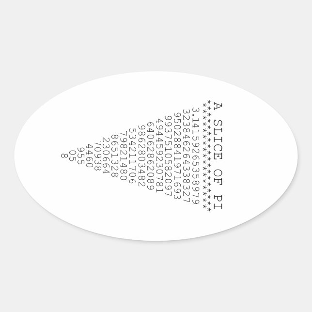 Sticker Ovale Une tranche de Pi Graphic (Devant)