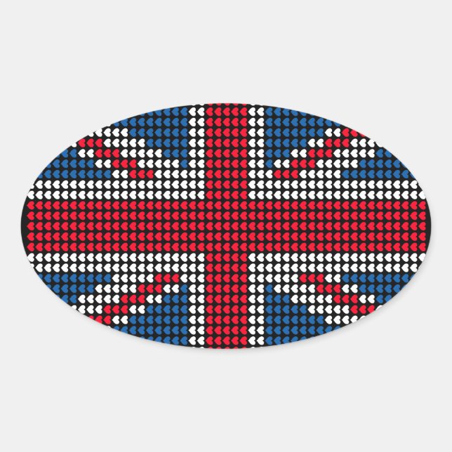 Sticker Ovale Union Jack Heart (Devant)
