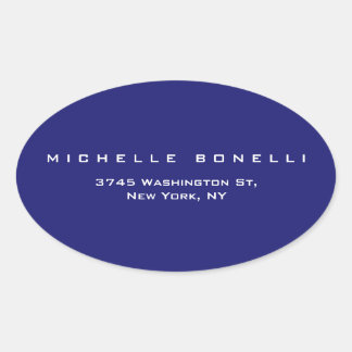 Sticker Ovale Unique bleu nuit clair