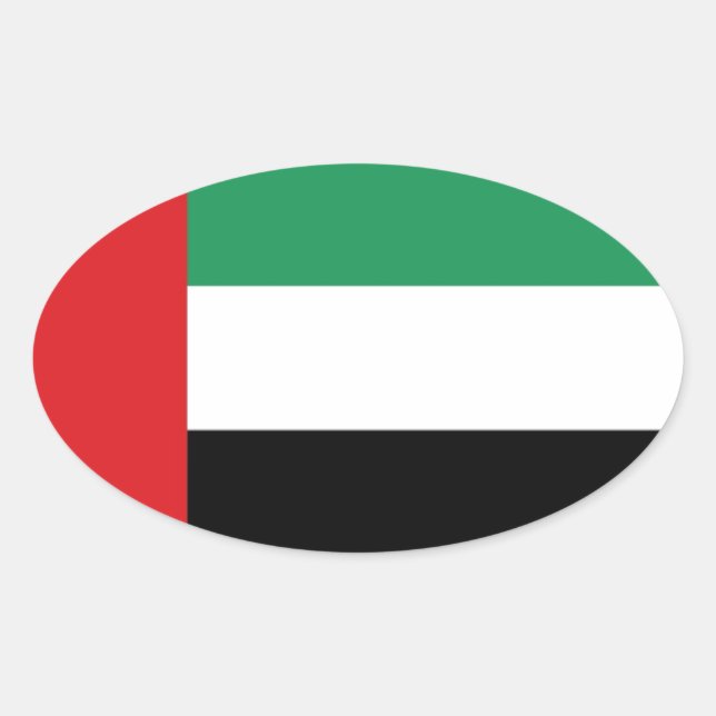 Sticker Ovale United Arab Emirat Flag (Devant)