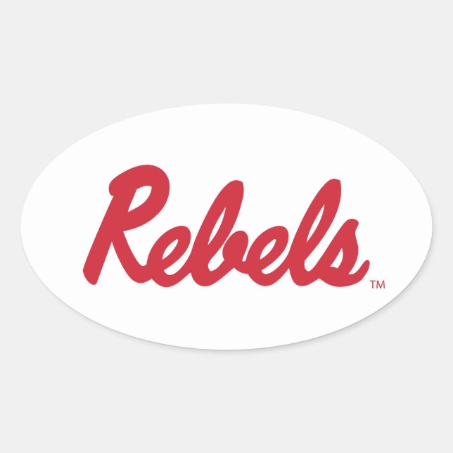 Sticker Ovale Université du Mississippi | Script Rebels (Devant)