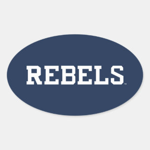 Sticker Ovale Université du Mississippi   Wordmark Rebels