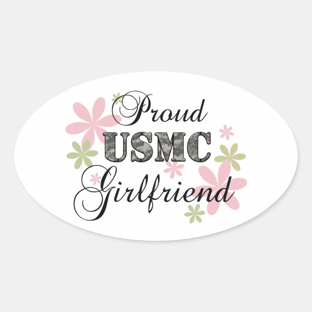 Sticker Ovale USMC Girlfriend (Devant)