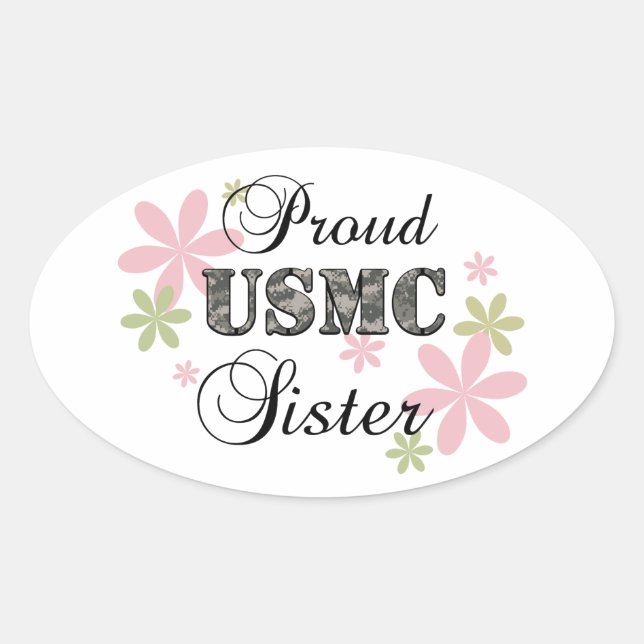 Sticker Ovale USMC Sister [fl camo] (Devant)