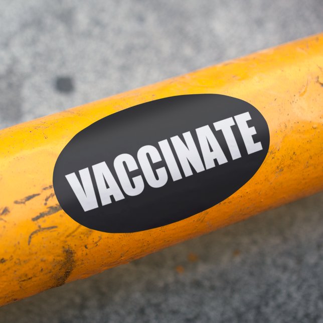Sticker Ovale Vaccinate Pro Vaccine Bold Vaccin noir (Créateur téléchargé)