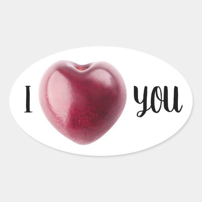 Sticker Ovale Valentine Cherry (Devant)
