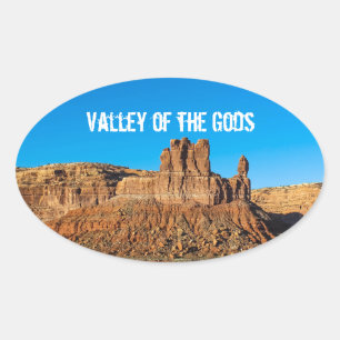 Sticker Ovale Vallée des dieux Blue Skies Butte