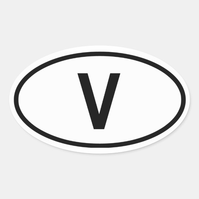 Sticker Ovale Vatican "V" (Devant)