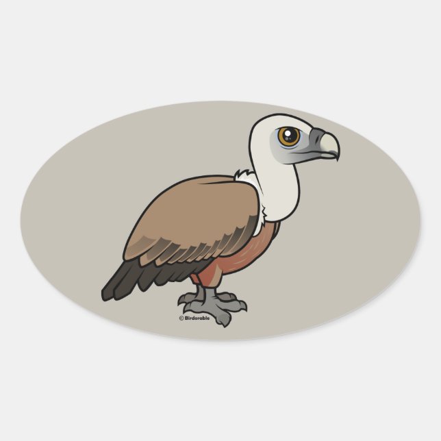 Sticker Ovale Vautour de griffon (Devant)