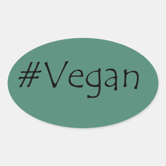 Sticker Ovale #Vegan (Devant)