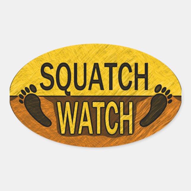 Sticker Ovale Veille de squatch (Devant)
