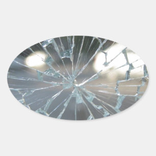 Sticker Ovale Verre Brisé