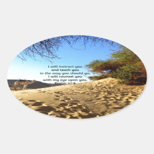 Sticker Ovale Versets bibliques Citation Inspirationnelle Psaume