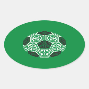 Sticker Ovale vert sacré de la géométrie du football