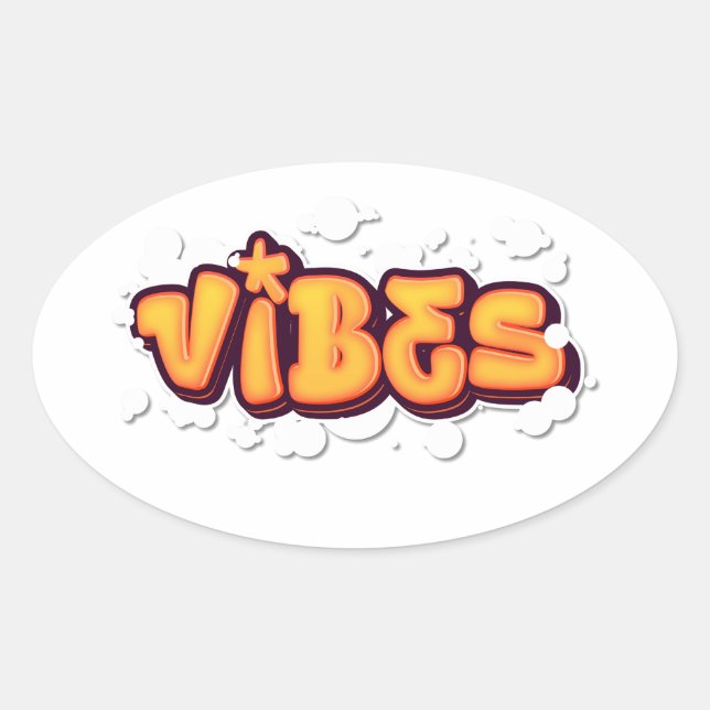 Sticker Ovale Vibes  (Devant)