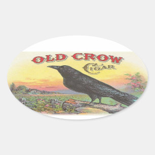 Sticker Ovale Vieille corneille
