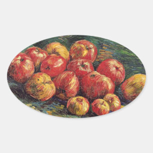 Sticker Ovale Vincent van Gogh peinture, Pommes
