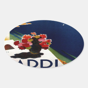 Sticker Ovale Vintage Capri Italie Voyage