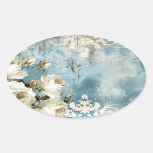 Sticker Ovale Vintage gothique foncé