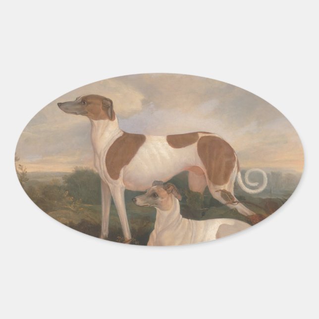 Sticker Ovale Vintage Greyhounds (Devant)