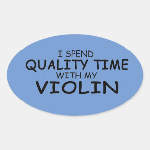 Sticker ovale Violon Temps Qualité