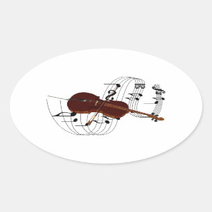 Sticker Ovale Violoncelle