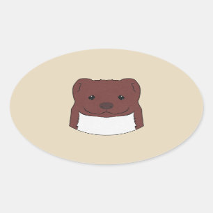 Sticker Ovale Visage de belette