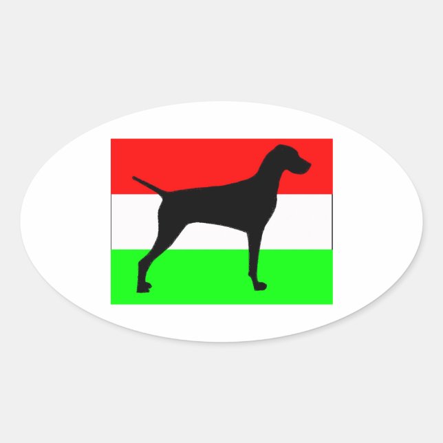 Sticker Ovale vizsla silo Hongrie-Drapeau.jpg (Devant)