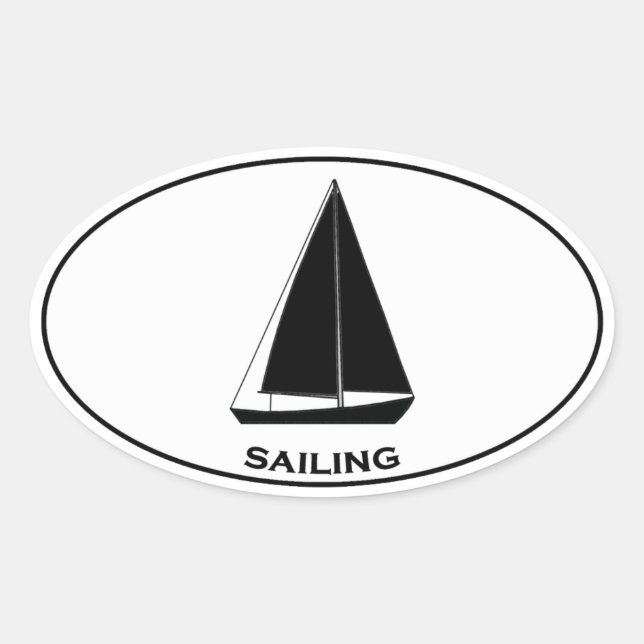 Sticker Ovale Voilier Sailboat Logo Oval (Devant)