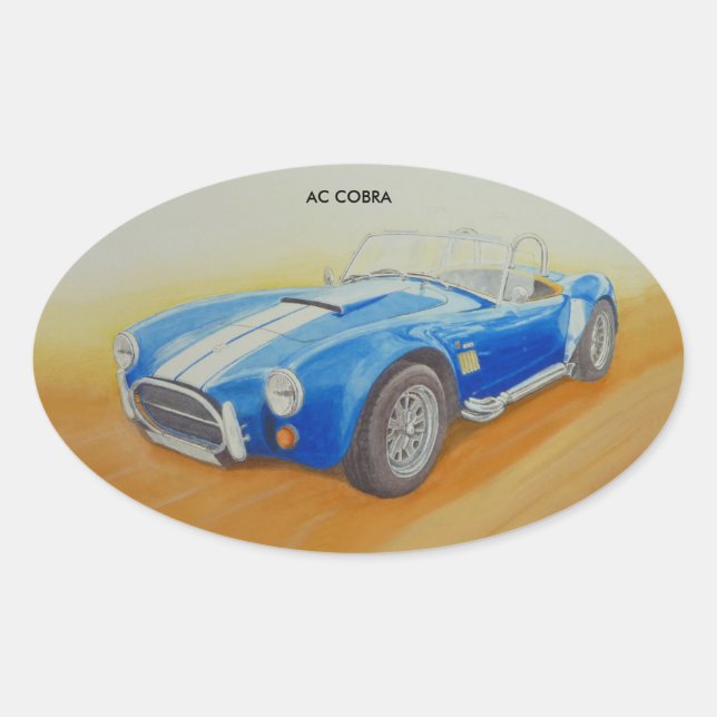 STICKER OVALE VOITURE DE SPORTS CLASSIQUES BLEUS AC (Devant)