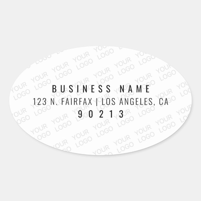 Sticker Ovale Votre logo s'allège automatiquement et se répète (Devant)