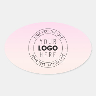 Sticker Ovale Votre logo téléchargé   Texte circulaire modifiabl