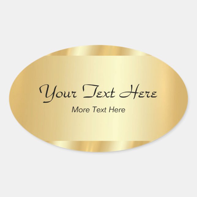 Sticker Ovale Votre texte personnalisé modèle de script élégant  (Devant)