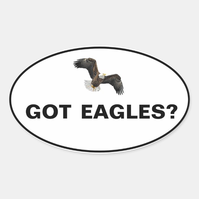 Sticker Ovale Vous avez des aigles ? (Devant)