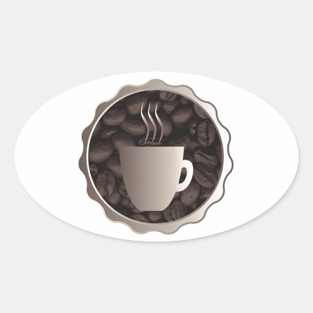 Sticker Ovale VOYAGE DE LA COUPE DE Café Rôti (Devant)