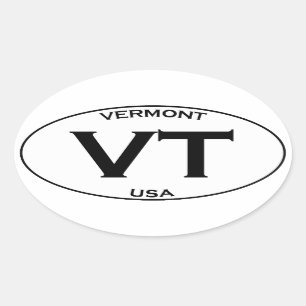 Sticker Ovale VT - Logo d'ovale du Vermont Etats-Unis