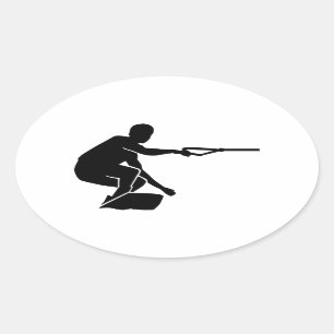 Sticker Ovale Wakeboard