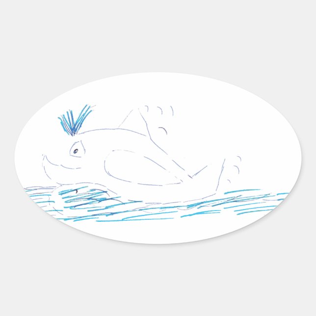 Sticker ovale Wally Whale (Devant)